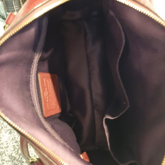 Red Patent Coach Satchel - Picture 6 of 6